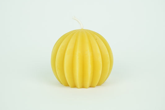 Wachskerze Kugel geriffelt